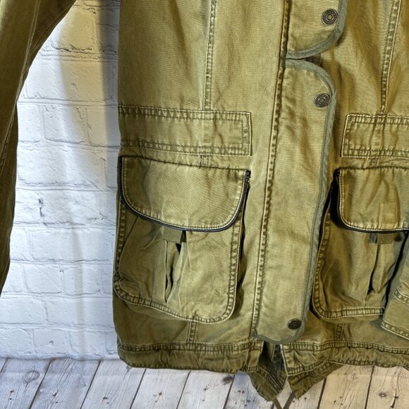Abercrombie & Fitch Utility Outerwear Jacket Medium Military Green Hooded - Picture 4 of 13